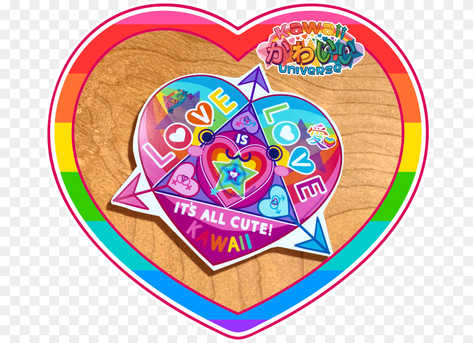 Kawaii Universe Cute Love Is Love Iac Sticker Pic 01 Circle, Symbol, Heart, Logo, Food Free Transparent Png