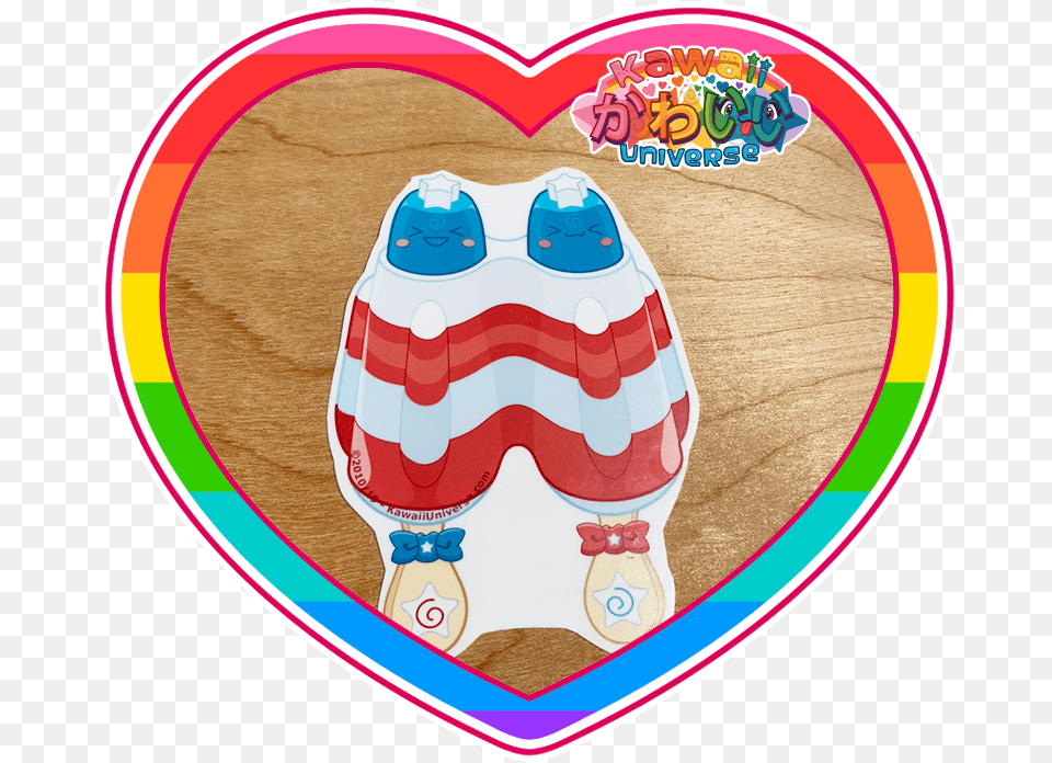 Kawaii Universe Cute Rwb Popsicle Sticker Pic, Logo, Food, Cream, Dessert Free Transparent Png
