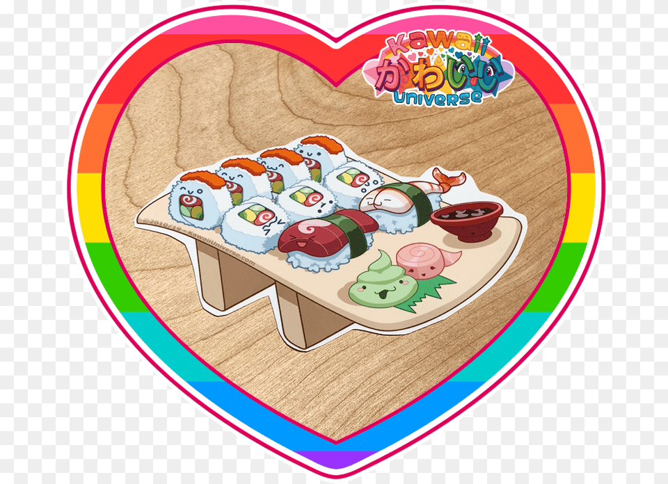 Kawaii Universe Cute Sushi N Nirigi Platter Sticker, Food, Meal, Furniture, People Free Transparent Png