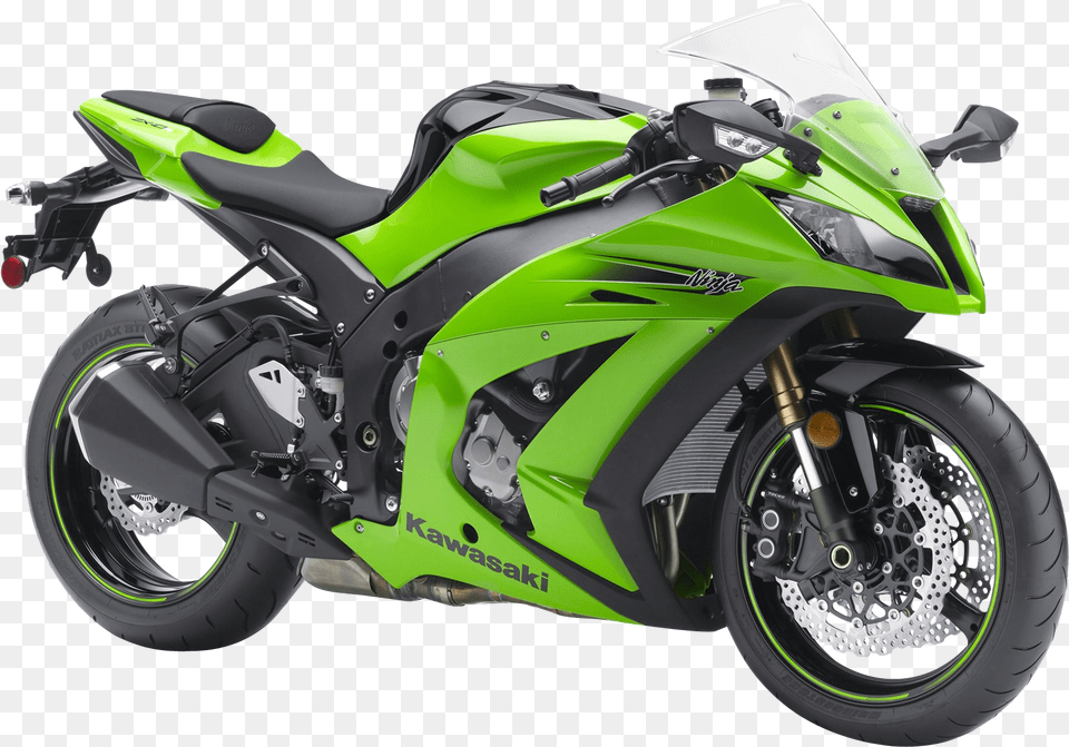 Kawasaki Ninja Zx10r Sport Bike Kawasaki Ninja Green Colour, Motorcycle, Transportation, Vehicle, Machine Png