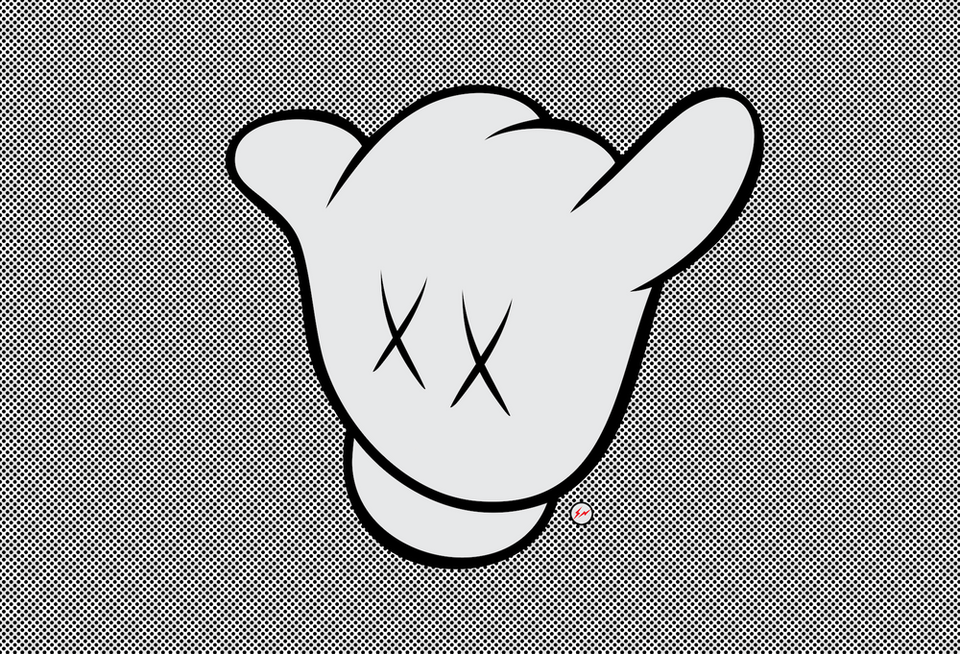 Kaws X Fragment Kaws Mickey Mouse Hands, Stencil Free Png Download