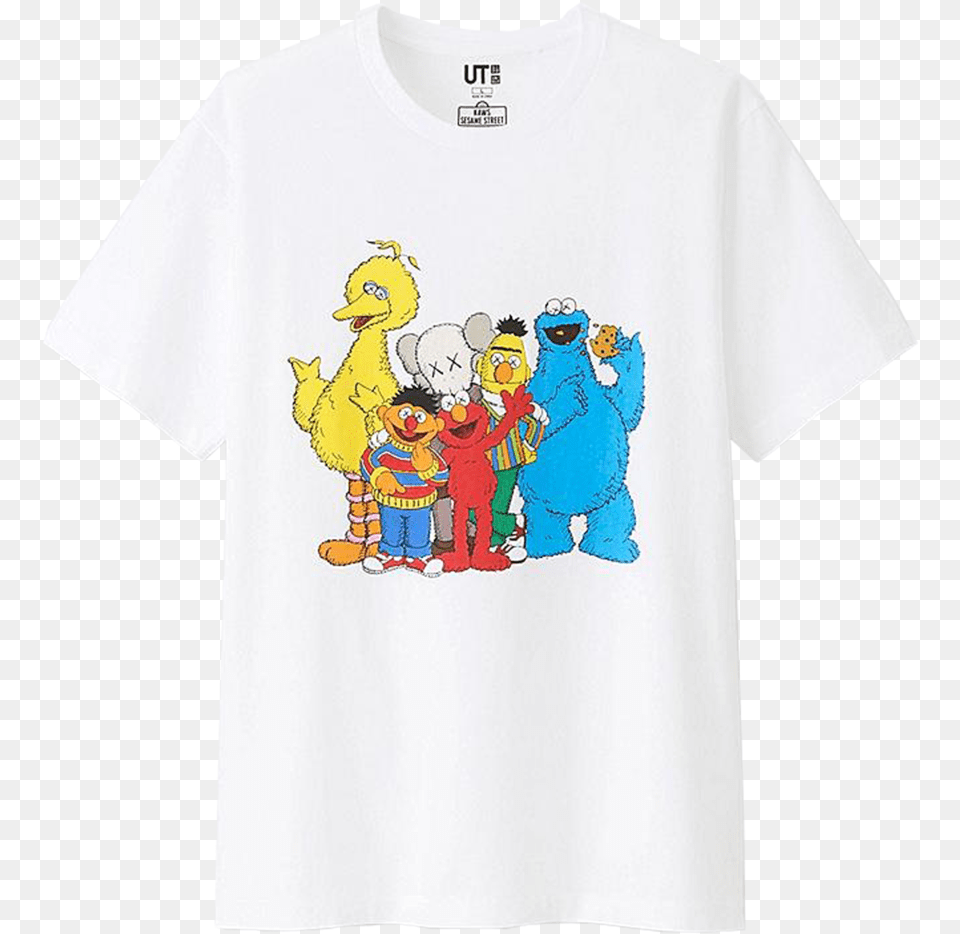 Kaws X Sesame Street Download Kaws X Uniqlo Sesame Street Shirt, Clothing, T-shirt, Baby, Person Png