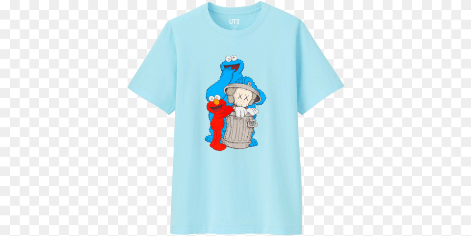 Kaws X Sesame Street Tee Blue Kaws X Sesame Street, Clothing, T-shirt, Baby, Person Free Transparent Png