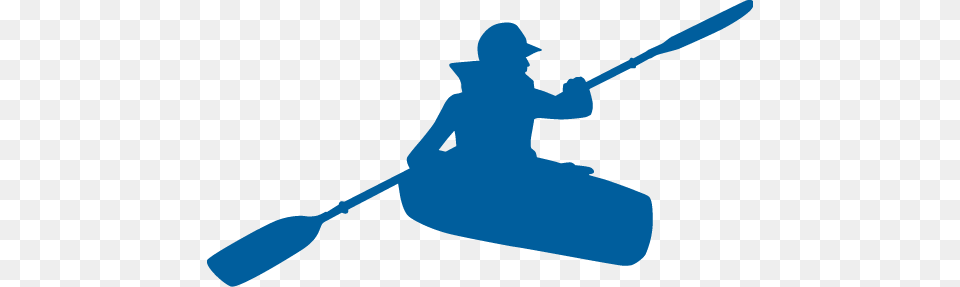 Kayak Blue Clipart, Oars, Paddle, Person Png