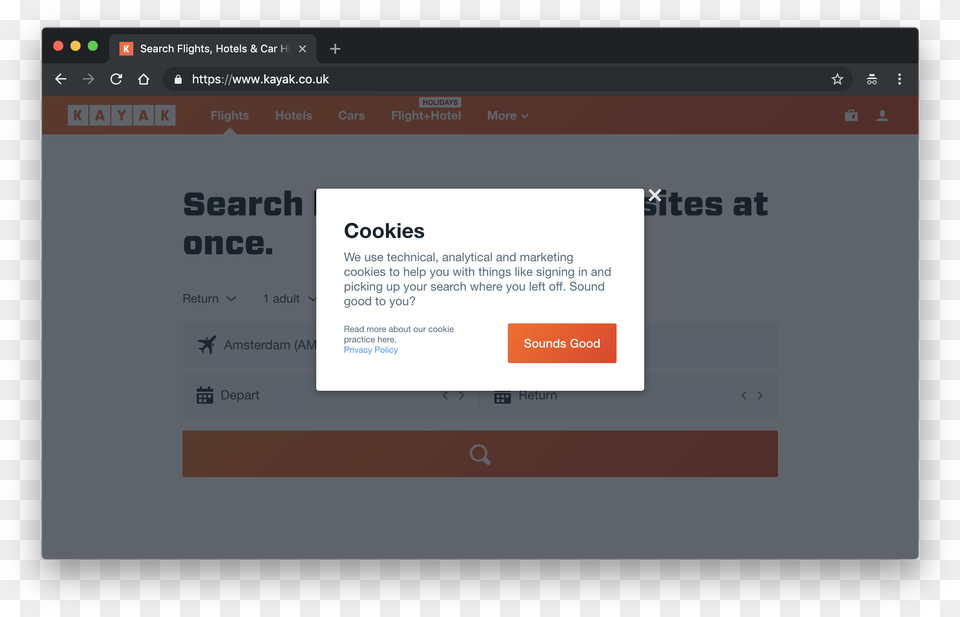 Kayak Cookie Prompt Cookie Prompt, File, Webpage, Page, Text Png
