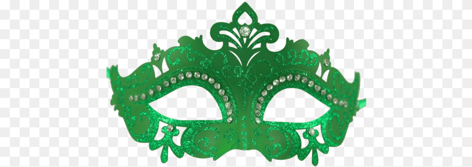 Kayso Inc Classic Venetian Half Mask Green Mask For Masquerade, Accessories, Jewelry, Crowd, Person Free Png Download
