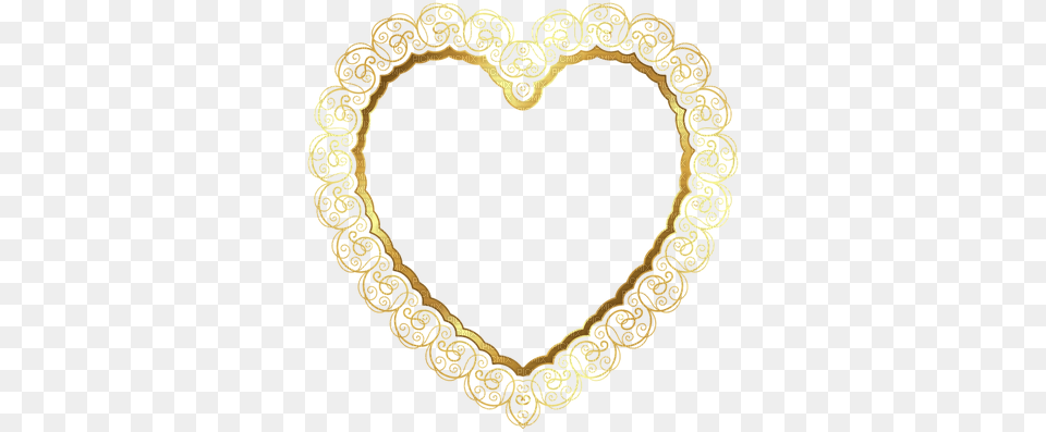 Kaz Creations Deco Border Heart Love Gold Frames Frame Heart Golden Frame, Chandelier, Lamp Free Png Download