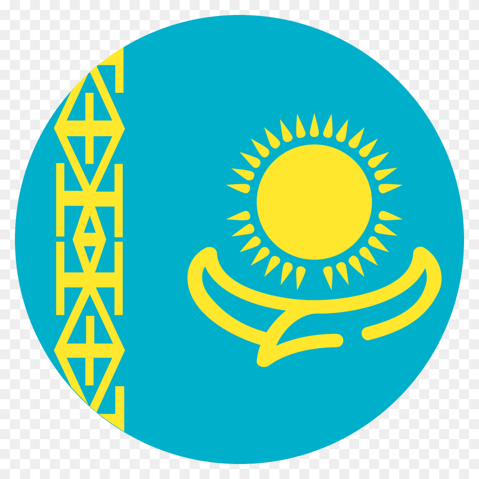 Kazakhstan Flag Emoji Clipart, Logo, Disk, Home Decor Png