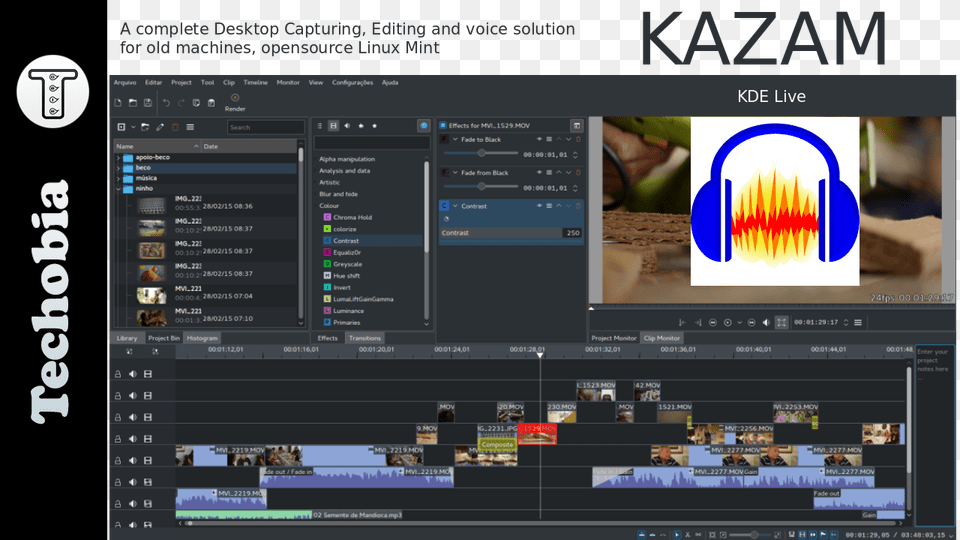Kazam Kdenlive Audacity Shutter Mint Techobia Audacity, Monitor, Computer Hardware, Electronics, File Free Png Download