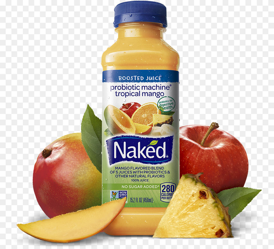 Kbyte V Naked Juice Tropical Mango, Beverage, Apple, Food, Fruit Png