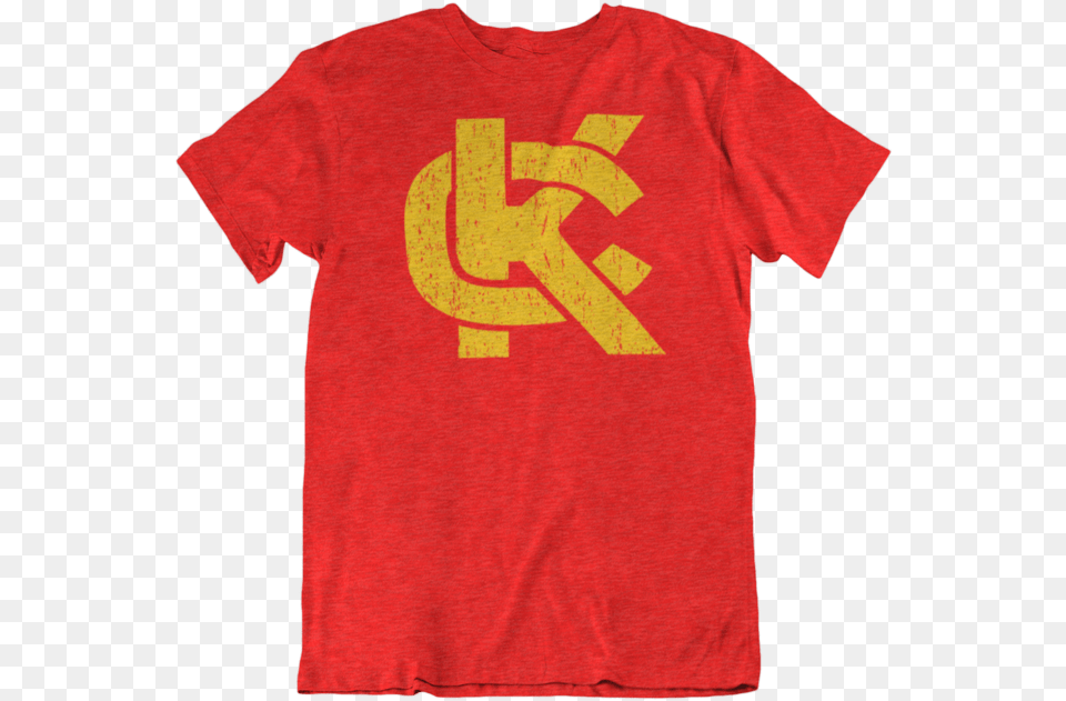 Kc Logo Redgold T Shirt, Clothing, T-shirt Png Image