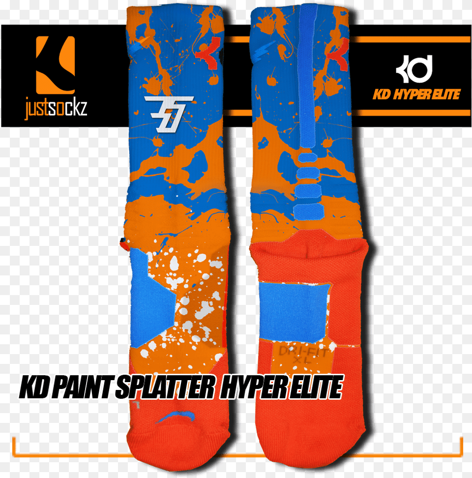 Kd Paint Splatter Space Jam Sock Design, Clothing, Lifejacket, Vest, Accessories Png