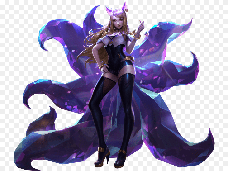 Kda Ahri Skin Image Ahri Kda, Adult, Purple, Publication, Person Free Png