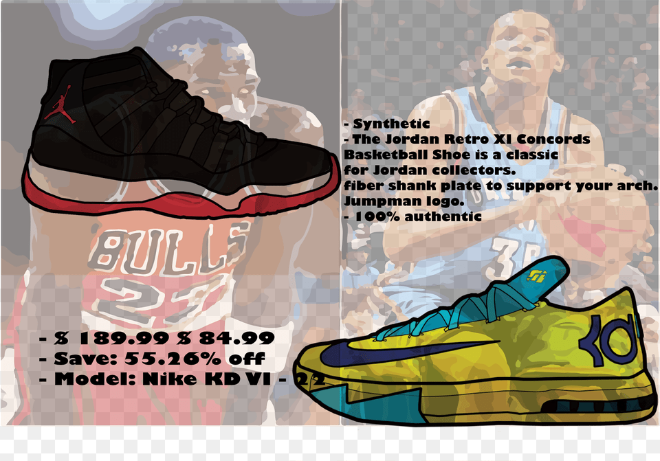 Kds Vs Jordans Sneakers, Sneaker, Advertisement, Clothing, Shoe Free Png Download
