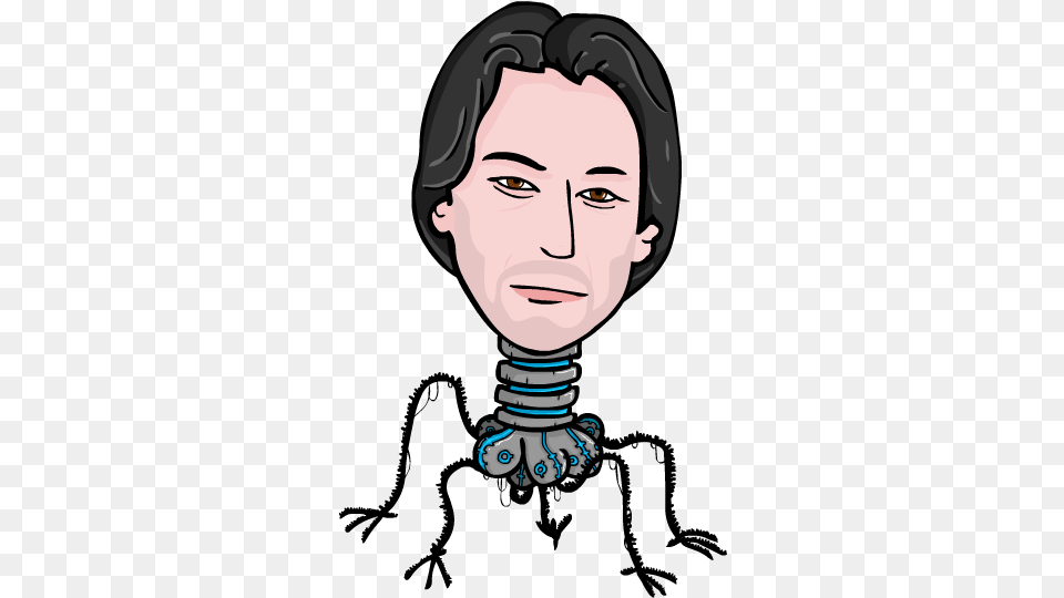 Keanu Reeves Is Rarely Seen Outside Of His Host Body Cartoon, Portrait, Photography, Face, Person Free Png Download