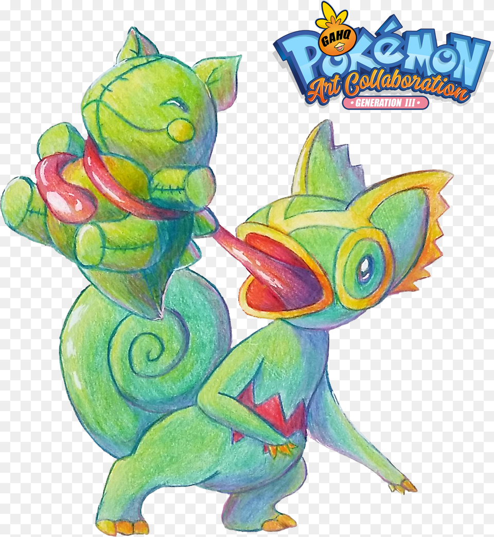 Kecleon In Our Pokemon Generation Iii Art Tribute Cartoon, Animal, Face, Head, Person Free Transparent Png