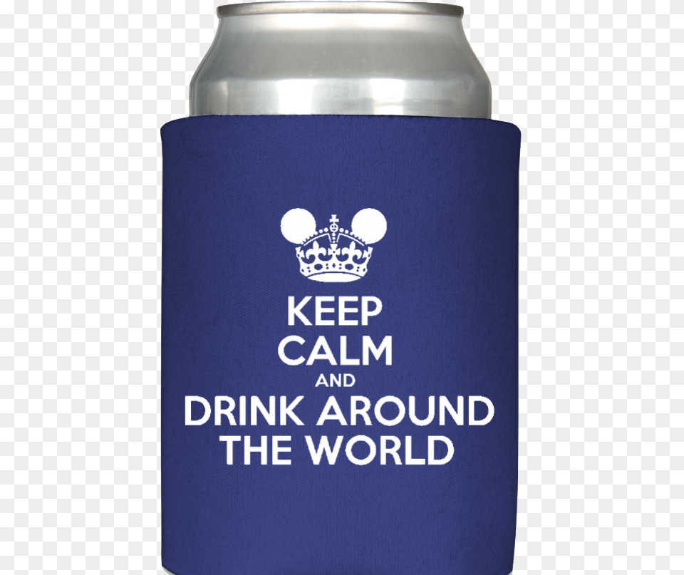 Keep Calm And Drink Around The World Disney Drink Koozie, Alcohol, Beer, Beverage, Tin Png