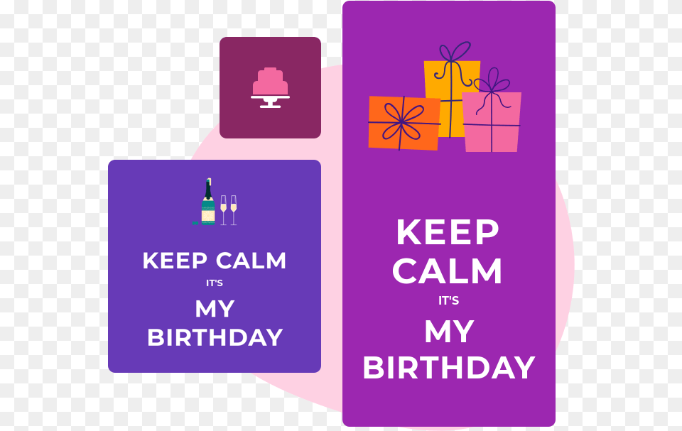 Keep Calm Poster Example 24th June Is My Birthday, Purple, Text Png