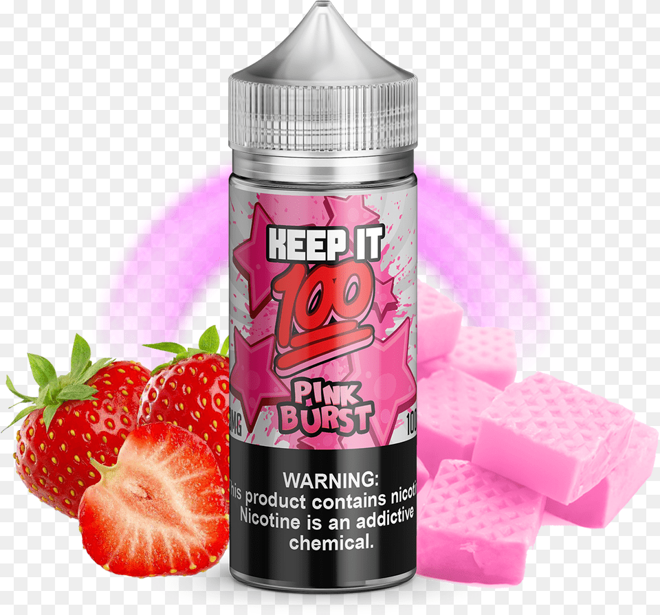 Keep It 100 Pink Burst 100ml Vape Juice Keep It 100ml Apple Cider Donut, Berry, Food, Fruit, Plant Png