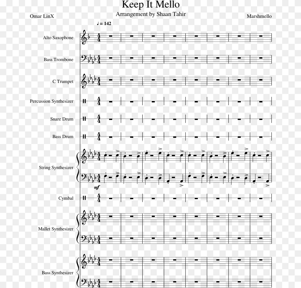 Keep It Mello Sheet Music Composed By Marshmello Everlasting Love Love Affair Sheet Music, Gray Png