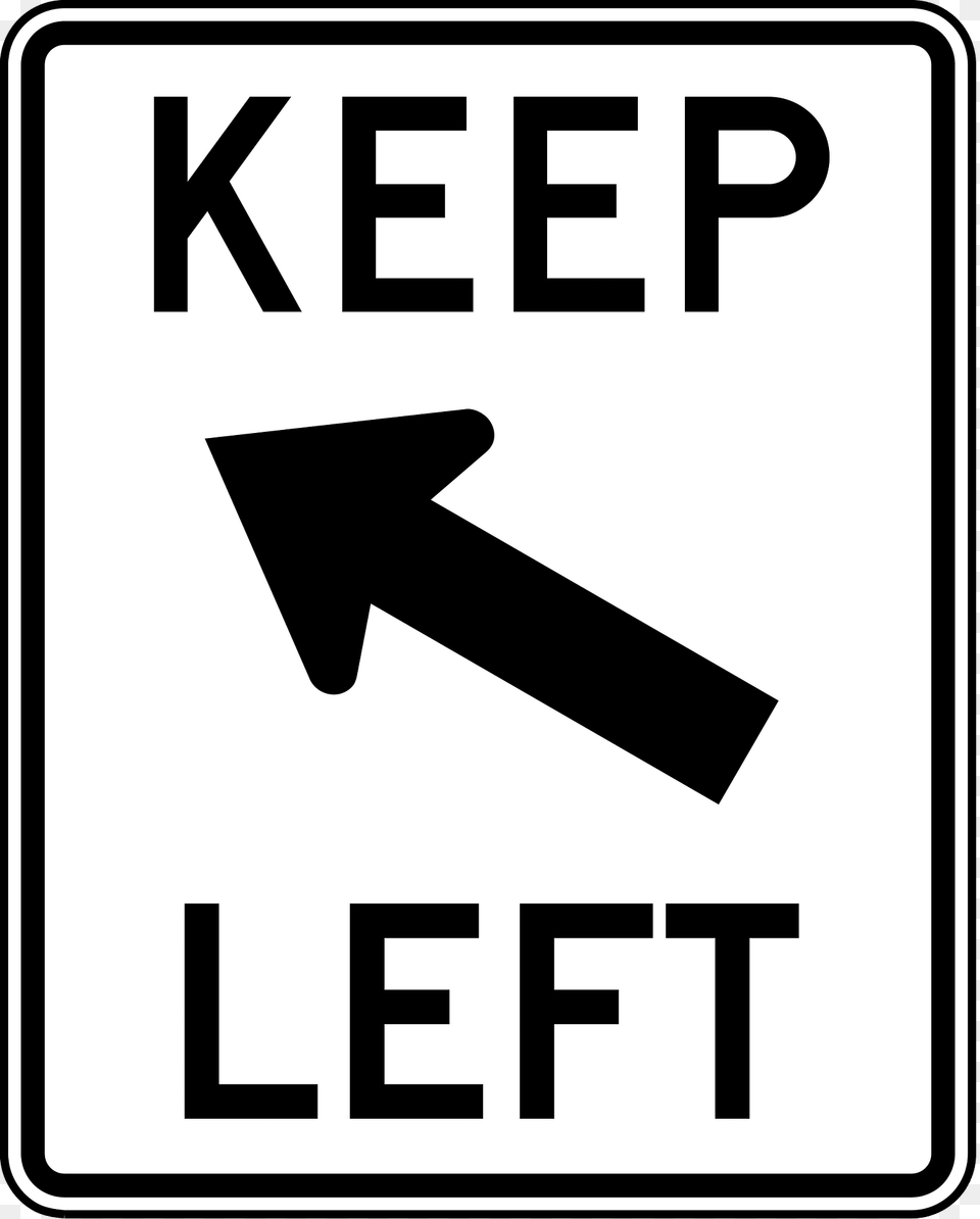 Keep Left Clipart, Sign, Symbol, Road Sign Png Image