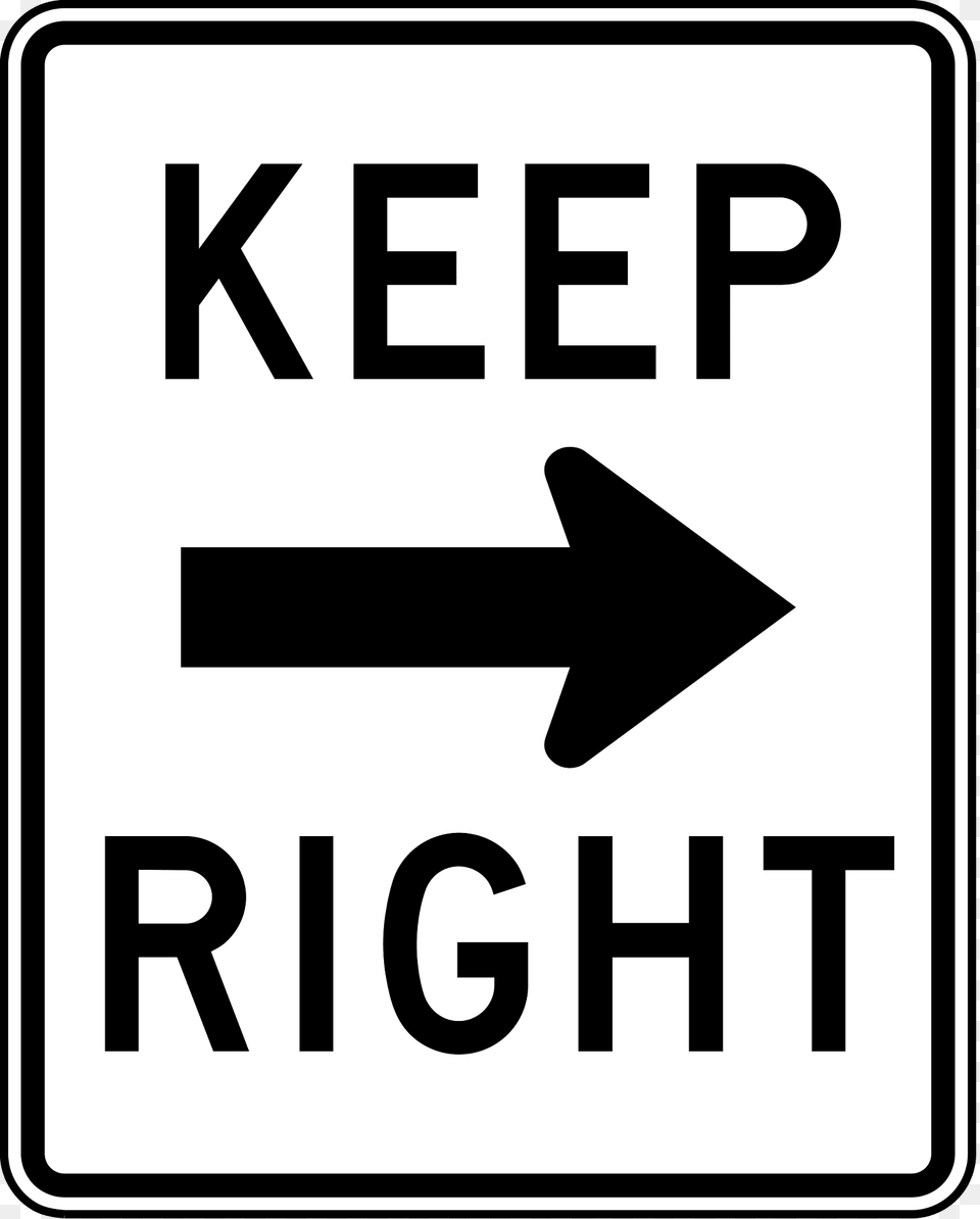 Keep Right Or Left Sign In United States Clipart, Road Sign, Symbol Free Png Download