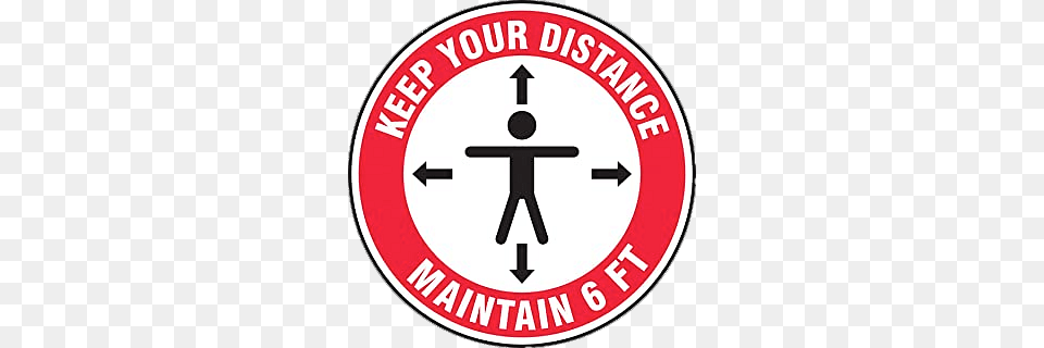 Keep Your Distance 6 Ft Sticker, Symbol, Sign, Logo, Disk Free Png