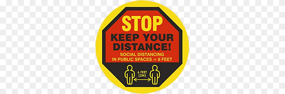 Keep Your Distance Sticker, Sign, Symbol, Advertisement, Poster Free Transparent Png