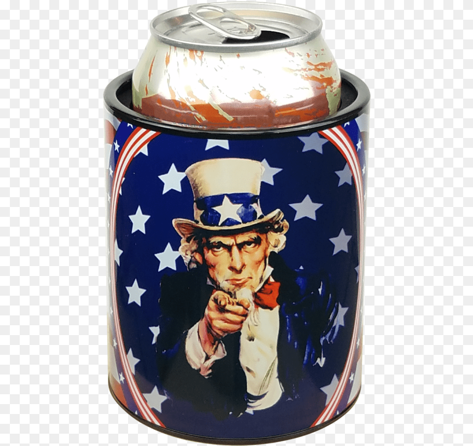 Keepzit Kooler Uncle Sam Premium Insulated Beverage Holder Uncle Sam, Tin, Adult, Male, Man Free Png