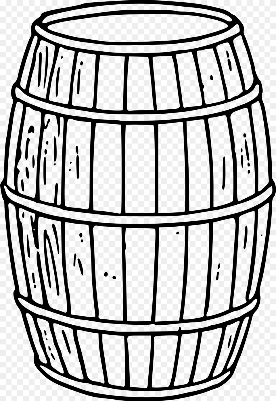 Keg Clipart Black And White Whiskey Barrel Line Art Free Transparent Png