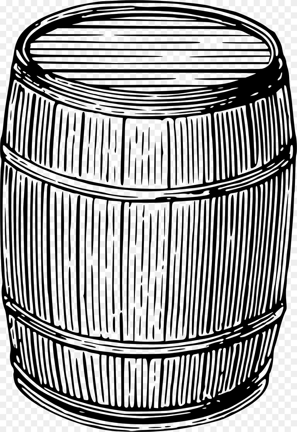Keg Drawing Download Wooden Barrel Black And White, Gray Png Image