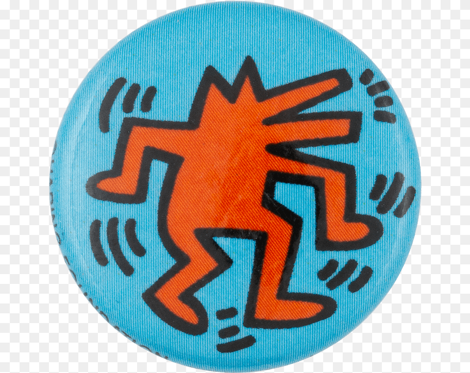 Keith Haring Dancing Barking Dog Art Button Museum Keith Haring Dog Art, Badge, Logo, Symbol, Home Decor Free Png Download