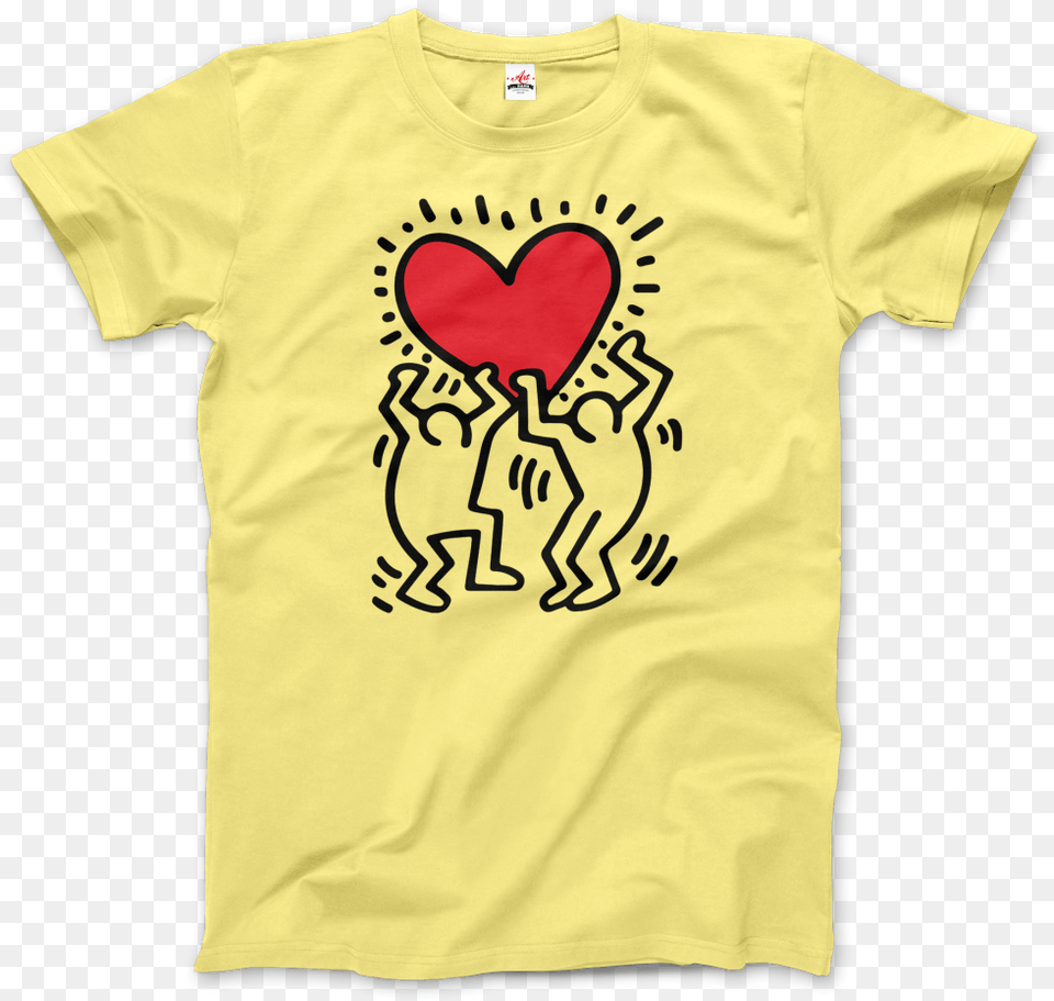 Keith Haring Men Holding Heart Icon Keith Haring Stickers Redbubble, Clothing, T-shirt, Shirt Png