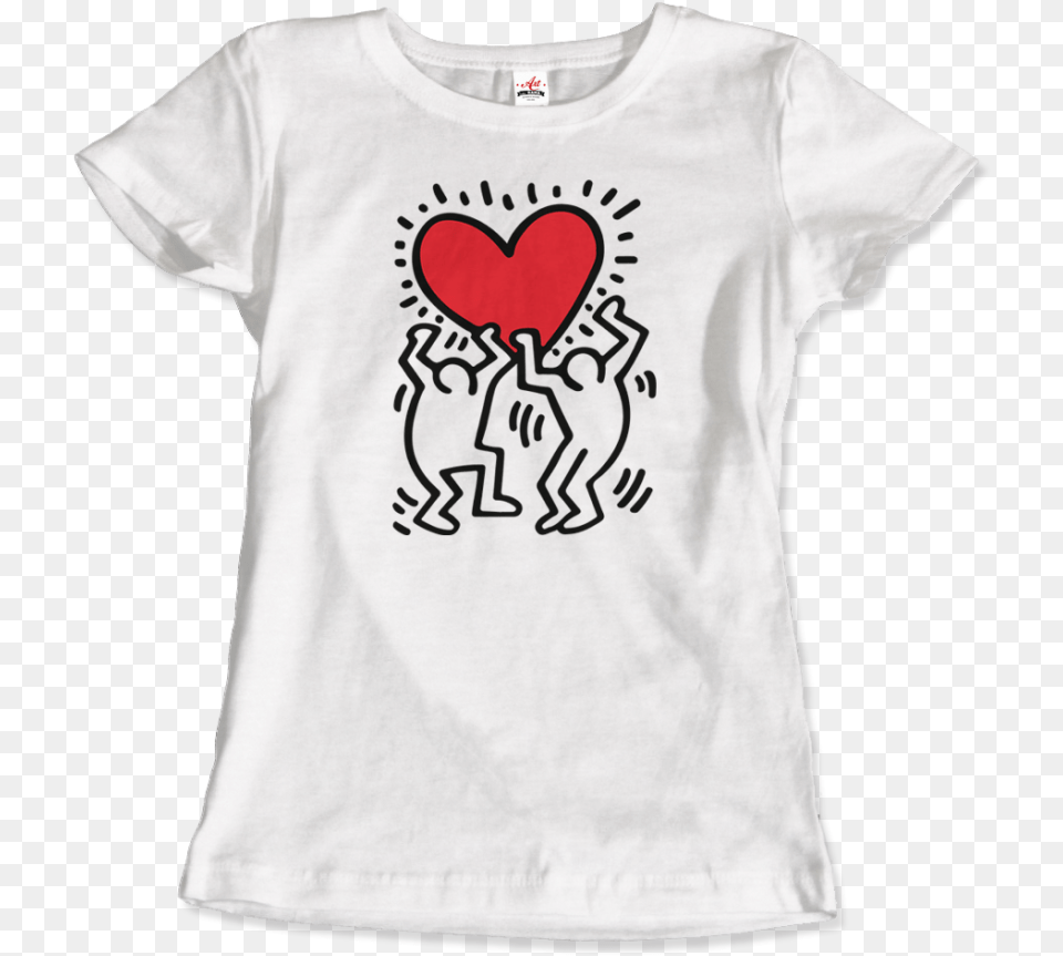 Keith Haring Men Holding Heart Icon Street Art T Shirt Ebay Short Sleeve, Clothing, T-shirt, Symbol Png