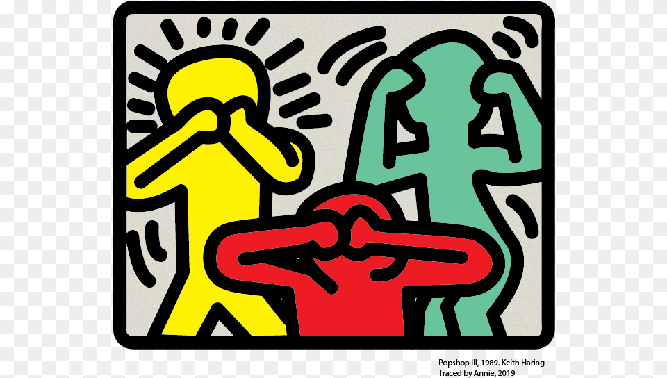 Keith Haring See No Evil Hear No Evil Speak No Evil, Art, Bulldozer, Machine Free Png Download