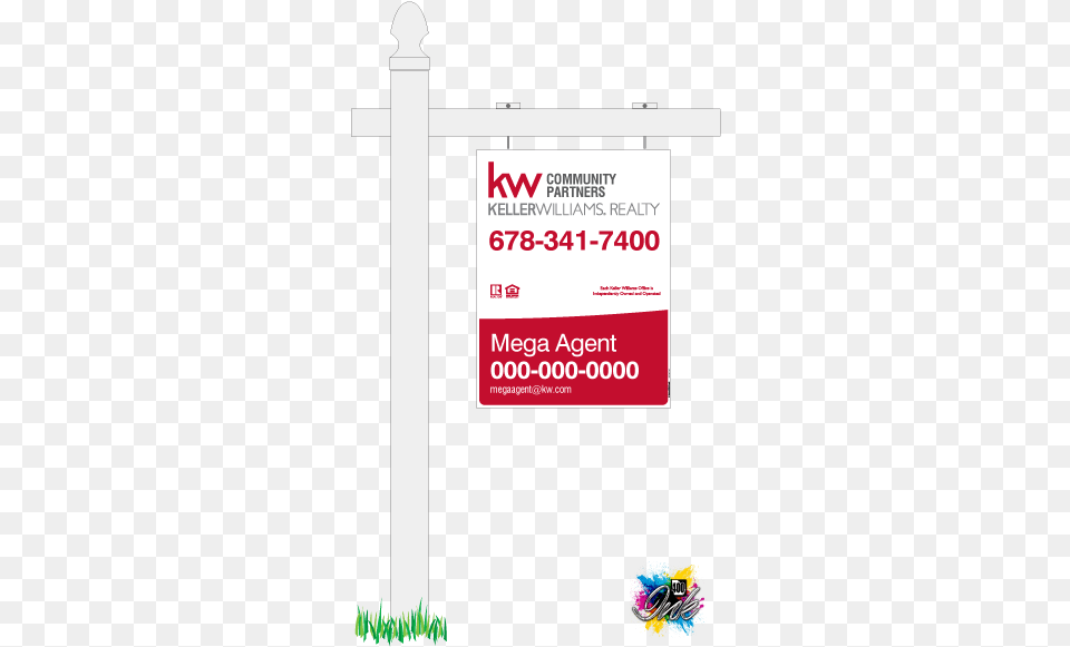 Keller Williams Community Partners Post Amp Arm Sign Keller Williams Realty, Advertisement, Poster, Fence Free Png