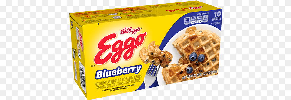 Kelloggs Eggo Blueberry Waffles Blueberry Eggo Waffles, Food, Waffle, Cutlery, Fork Free Transparent Png