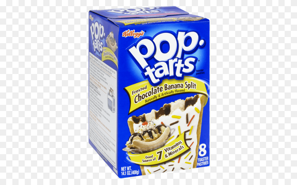 Kelloggs Pop Tarts Frosted Chocolate Banana Split Flavor, Cream, Dessert, Food, Ice Cream Free Png