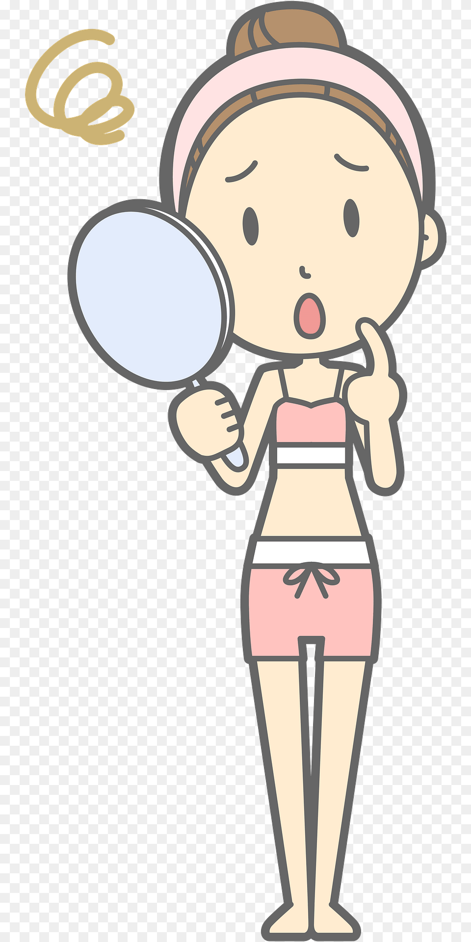 Kelsey Woman Looking In The Mirror Clipart, Person, Face, Head, Book Png