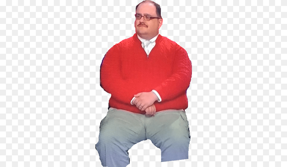 Ken Bone 3 Sitting, Knitwear, Clothing, Sweater, Adult Png Image