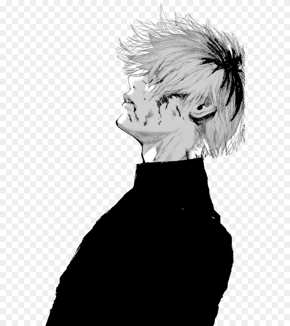 Ken Kaneki Black And White, Publication, Book, Comics, Person Free Png Download