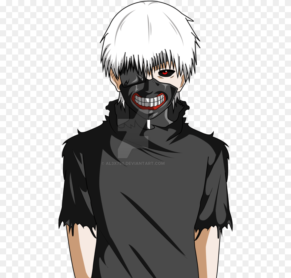 Ken Kaneki Commission By Al3x796 Transparent Background Kaneki Transparent, Publication, Book, Comics, Adult Png