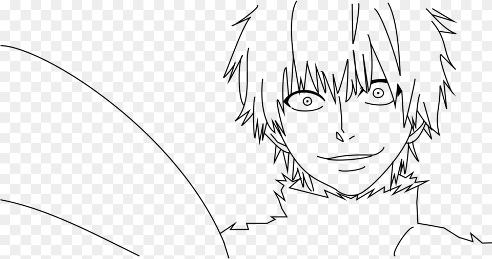 Ken Kaneki Crazy Lineart Tokyo Ghoul Kaneki Drawings Easy, Gray Png Image