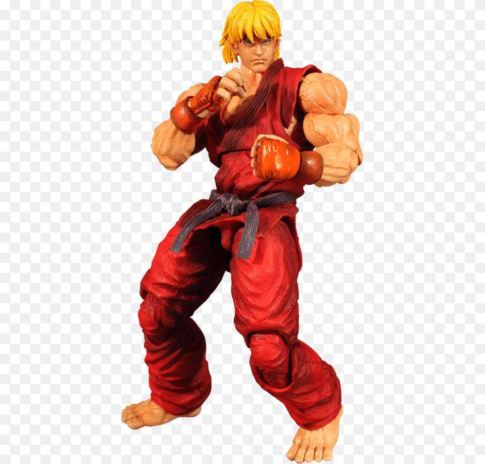 Ken Masters Collectible Figure Ken Street Fighter Figure, Person, Face, Head, Martial Arts Free Transparent Png