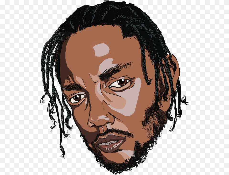 Kendrick Lamar Stylised Portrait Cartoon Art Kendrick Lamar, Head, Photography, Person, Face Png Image