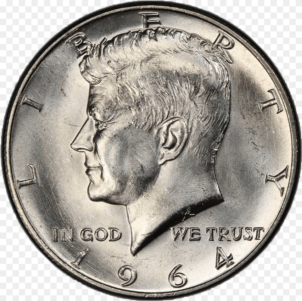 Kennedy Half Dollar Transparent Background, Coin, Money, Face, Head Free Png Download