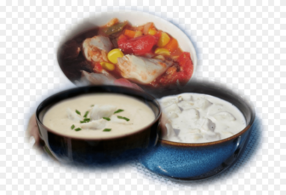 Kent Island Crab Cakes Clam Chowder, Bowl, Dish, Food, Meal Free Png Download