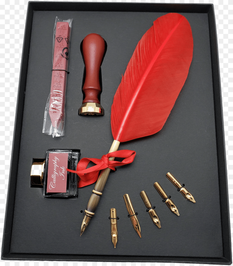 Kentaur Sk Calligraphy Pen Set With Red Quill Pen Trowel, Device, Screwdriver, Tool, Bottle Free Png Download