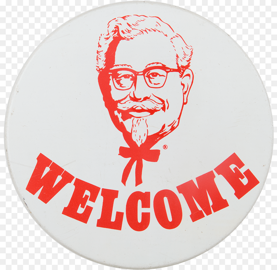 Kentucky Fried Chicken Welcome Advertising Button Museum Kentucky Fried Chicken Button, Badge, Logo, Symbol, Face Png Image