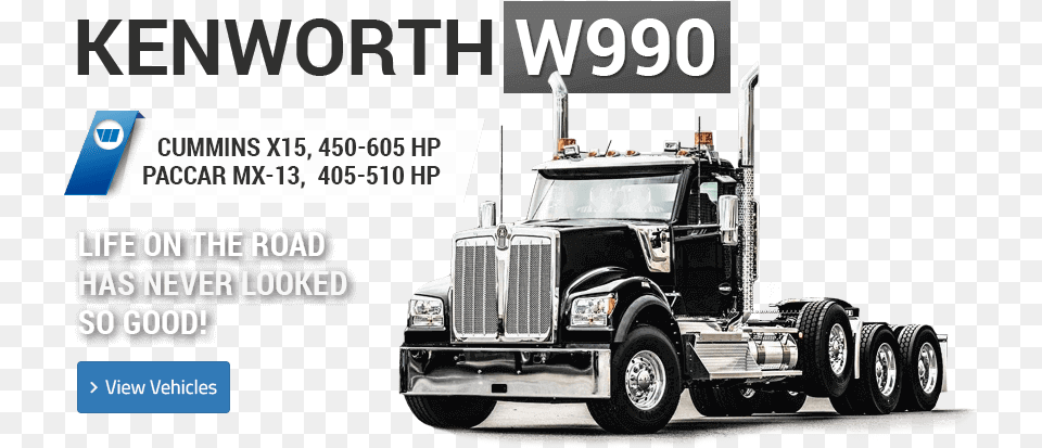 Kenworth W990 Trailer Truck, Trailer Truck, Transportation, Vehicle, Machine Free Png